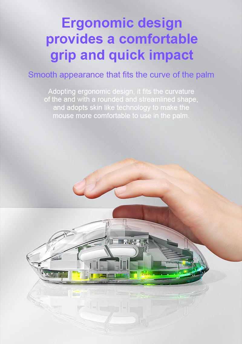 AULA SC660 Wireless Bluetooth Mouse E-sports Mouse Three-Mode Connection Lightweight Mouse Type-C Charging Game Office Girls Boys