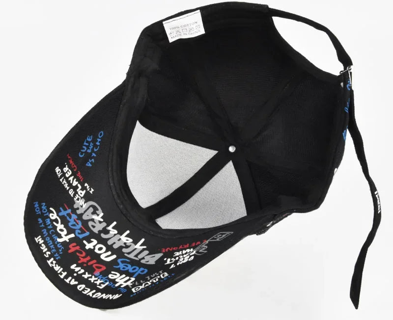 Trendy Unisex Graffiti Print Baseball Cap - Colorful Painted Visor Fashion Hat