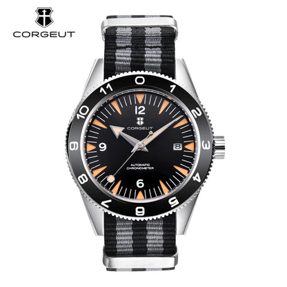 41MM Sapphire Glass 100m Waterproof Japan Automatic Luminous Men's Watch Nylon Strap