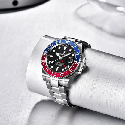 Montre automatique PAGANI DESIGN GMT 1662, montre-bracelet pour homme de 40 mm, étanche jusqu'à 100 m, montres-bracelets mécaniques pour homme Cloc