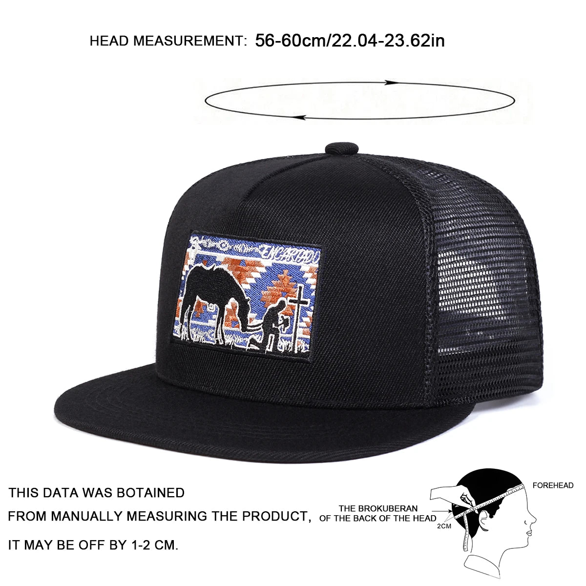 Unisex Horse Cross Embroidery Hip-hop Net Hats Spring Summer Outdoor Adjustable Casual Baseball Caps Sunscreen Hat Sports Cap