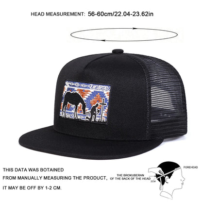 Unisex Horse Cross Embroidery Hip-hop Net Hats Spring Summer Outdoor Adjustable Casual Baseball Caps Sunscreen Hat Sports Cap