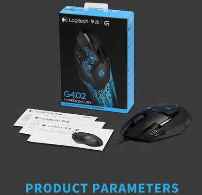 Herní myš Logitech G402 Fusion Engine Tech, 4 nastavení DPI, 32bitový procesor, protiskluzové provedení pro profesionální soutěžní hraní