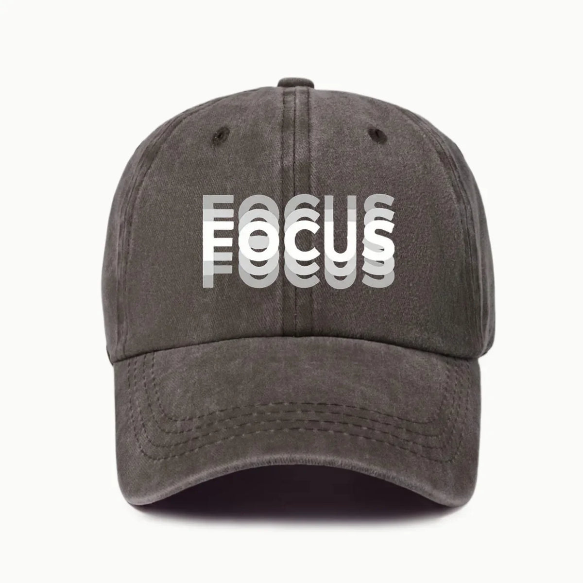 FOCUS Baseballkappe aus gewaschener Baumwolle mit Aufdruck, verstellbar, im klassischen Stil, Sport-Duckbill-Kappe für Damen und Herren