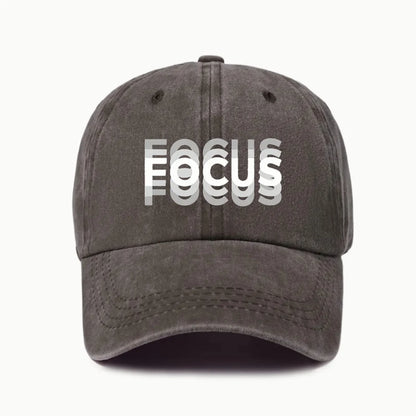 FOCUS Baseballkappe aus gewaschener Baumwolle mit Aufdruck, verstellbar, im klassischen Stil, Sport-Duckbill-Kappe für Damen und Herren