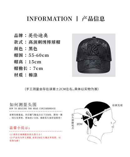 Casquette de baseball haute de mode brodée pour homme, imprimé noix de cajou, casquette décontractée d'extérieur, bordure sur le devant, toutes saisons