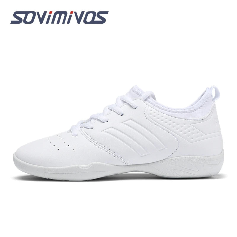 Zapatillas de baile para mujer, zapatillas deportivas planas y ligeras, zapatillas de gimnasia aeróbica de competición, zapatillas deportivas para fitness, zapatillas de baile blancas.
