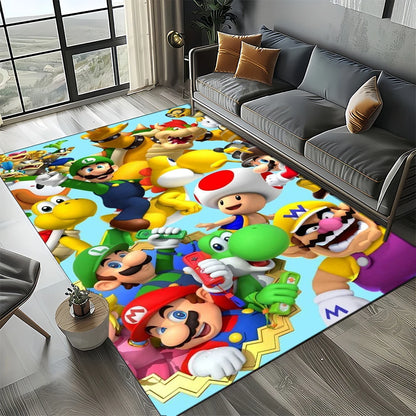 Retro Mario Cartoon  Area Rug,Carpet Rug for Home Living Room Bedroom Sofa Doormat Decor,Kids Play  Floor Mat