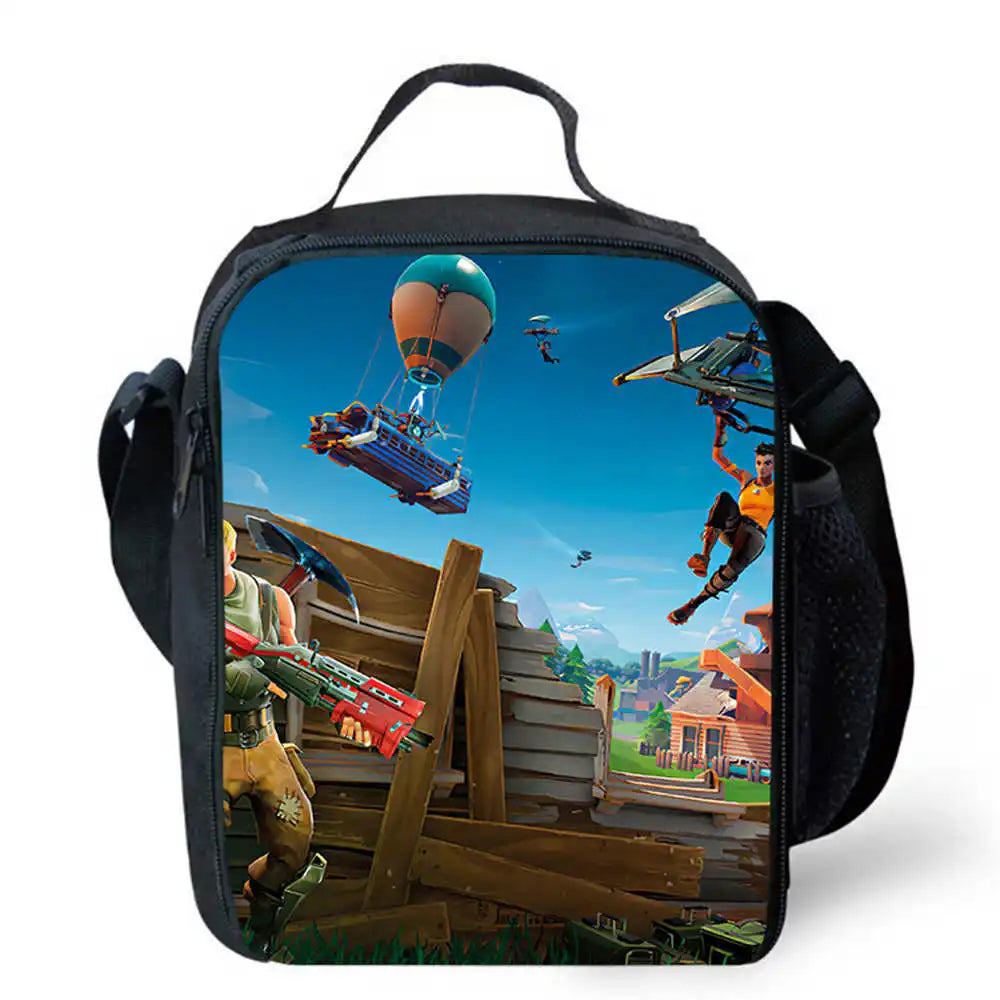 Lunchbags für Kinder, Cartoon-Fort-nite-Schul- und Picknicktaschen für Mädchen und Jungen, isolierte Kühltaschen für Kinder, tragbar und leicht