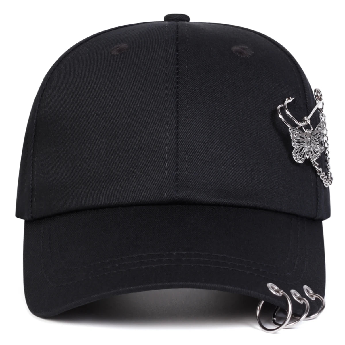 Unisex-Baseballkappen mit Schmetterlings-Eisenring für Frühling und Herbst – verstellbare Freizeitkappen für draußen – Sonnenschutzhut – Sportkappe