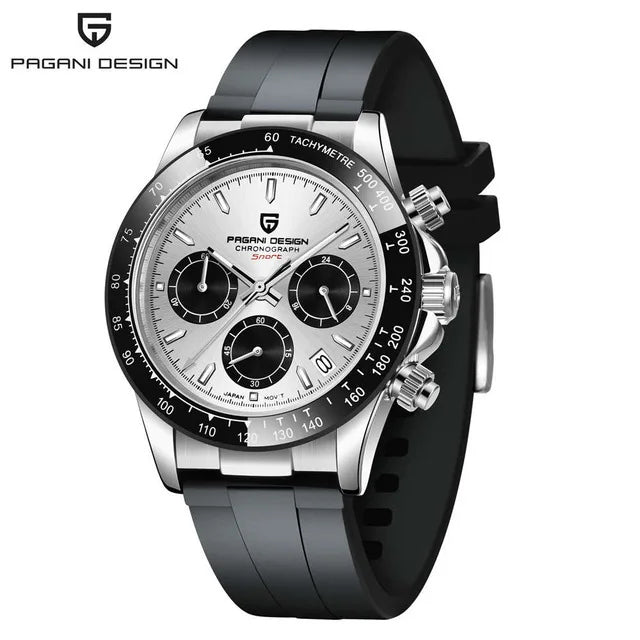 PAGANI DESIGN V2 40MM Relógio masculino de quartzo com mostrador meteorito, safira, cronógrafo retro, impermeável para homem
