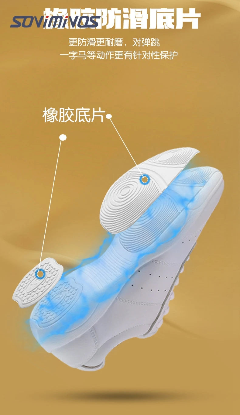 Zapatillas de baile para mujer, zapatillas deportivas planas y ligeras, zapatillas de gimnasia aeróbica de competición, zapatillas deportivas para fitness, zapatillas de baile blancas.