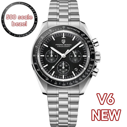 PAGANI DESIGN 2026 New Meteorite pattern dial Luxury Quartz Watch For Men Speed Sport Chronograph AR Sapphire crystal Wristwatch