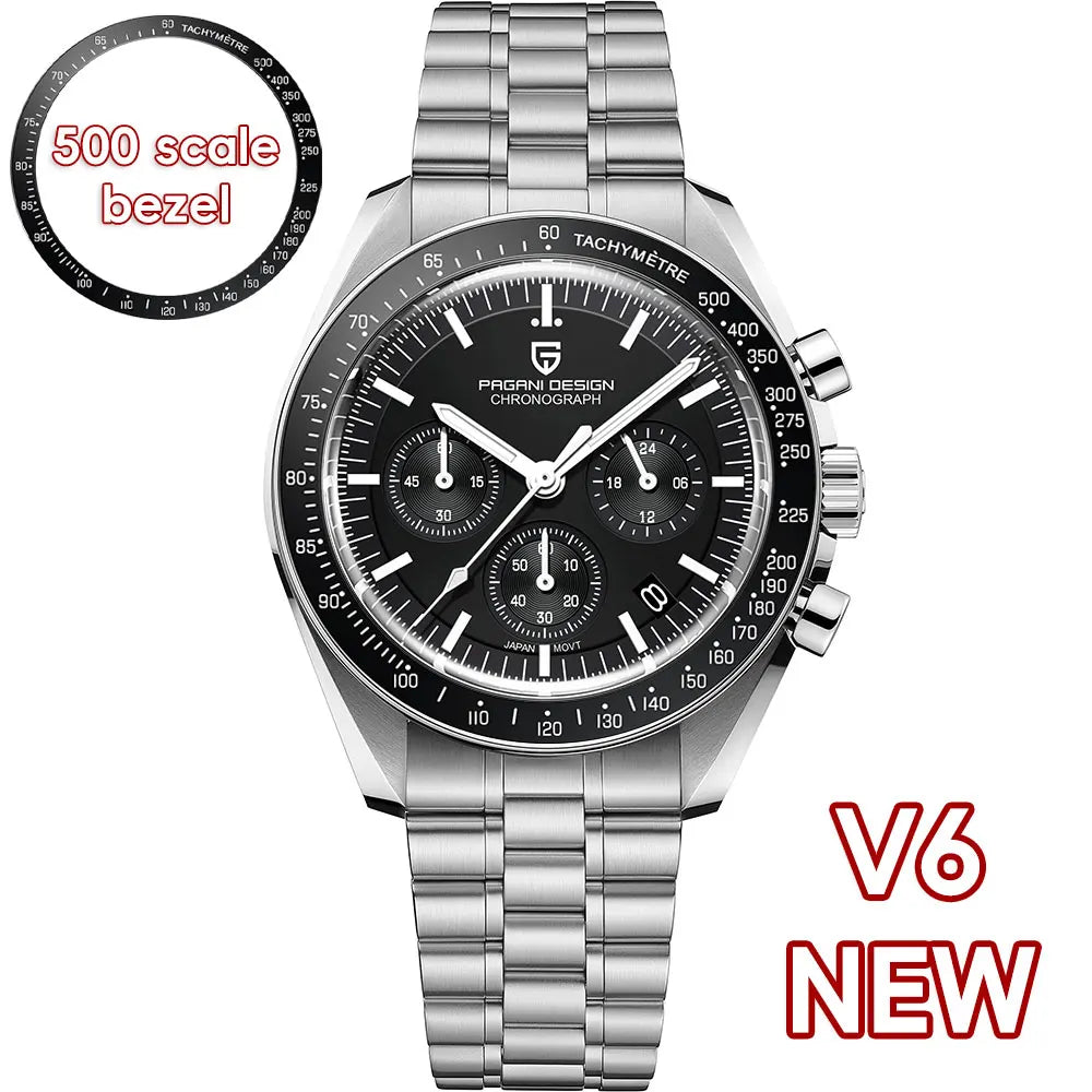 PAGANI DESIGN Saturn Men's Watches 2026 New Top Luxury Quartz Watch Men Light Tan Chronograph AR Sapphire crystal Wristwatch Men