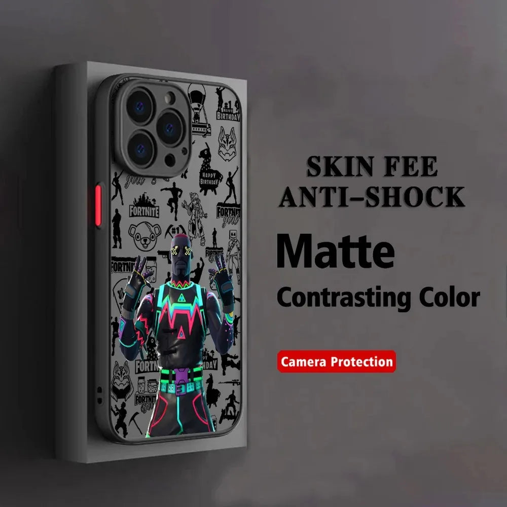 Hot Game F-Fortnites Phone Case For Oppo A6 A5 A5x A59 A98 A38 A58 A78 A76 A57 A17 A55 A94 A74 A54 A16K A16 Pro 5G Matte Cover
