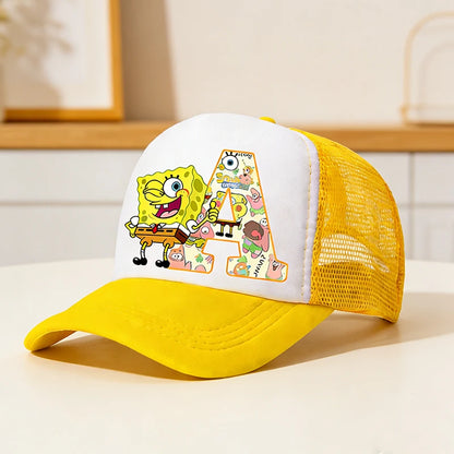 Casquette de baseball Bob l'éponge pour enfants et adultes, imprimé lettres, chapeaux de soleil, anime, dessin animé, casquettes à visière réglable, chapeau décontracté d'été, nouveauté