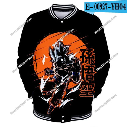 Dragon Ball Streetwear Baseball Uniform for Men Women Son Goku Adults Costumes Jackets Spring Fall Coat Cardigan Sweatshirt Gift