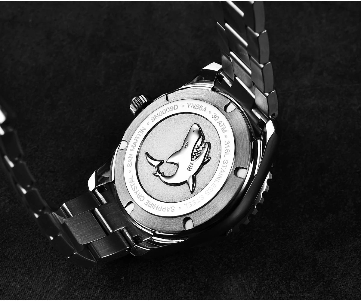 San Martin New 40-44mm Luxury Men's Diver Watch, Classic High Quality NH35 YN55 Automatic Mechanical, Sapphire, BGW-X1, 20Bar
