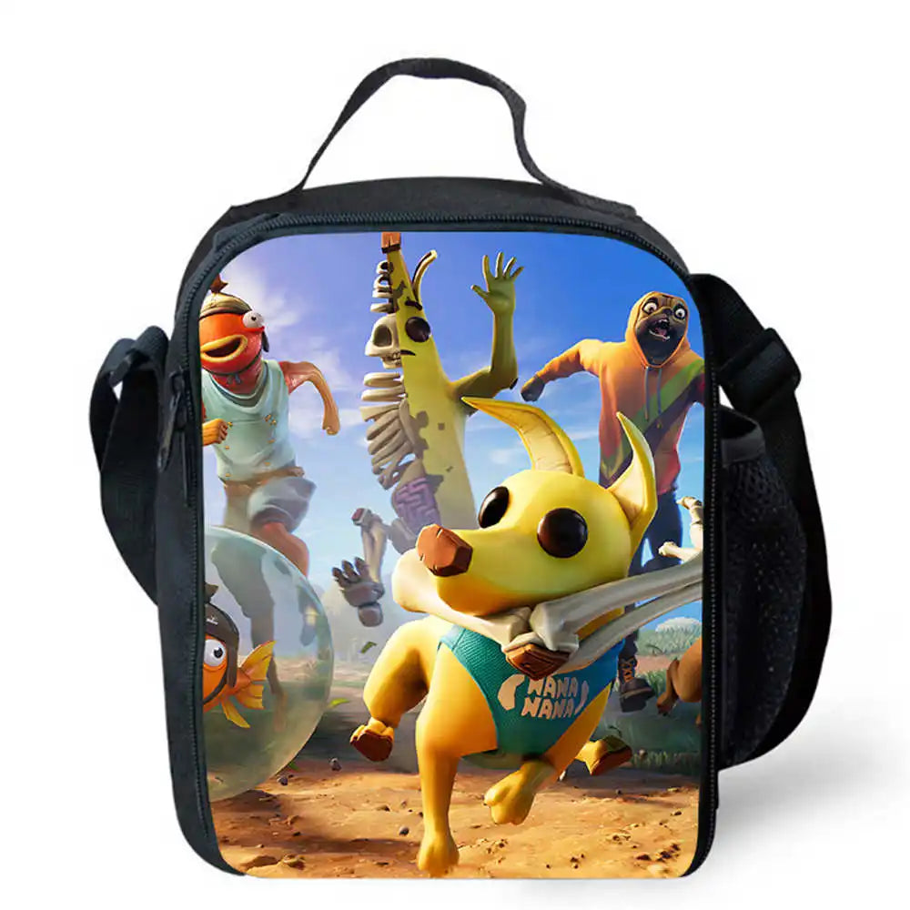 Lunchbags für Kinder, Cartoon-Fort-nite-Schul- und Picknicktaschen für Mädchen und Jungen, isolierte Kühltaschen für Kinder, tragbar und leicht