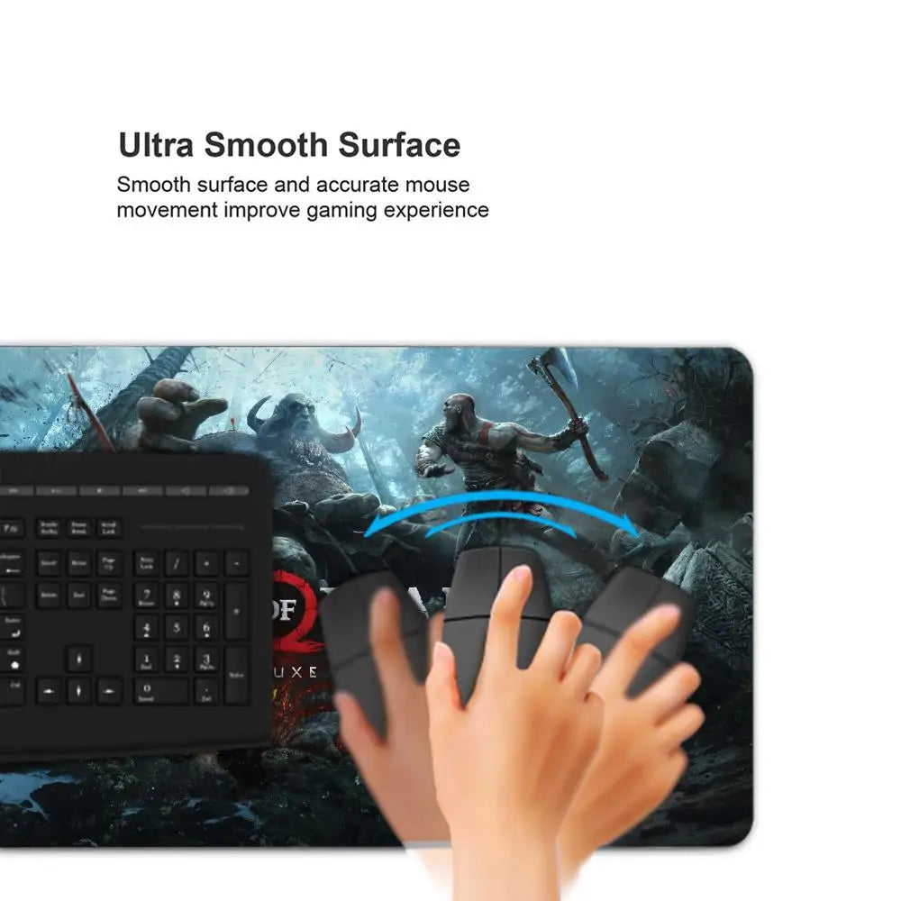 Xxl Mouse Pad God of War Desk Mat Gaming Accessories Keyboard Computer Mousepad Gamer Large Pc Cabinet Office Table Carpet Rug