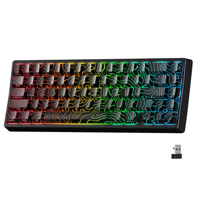XVX Wireless Mechanical Keyboard M67 JadeStone With IMD-Tech Keycaps Tri-Mode Topographic White Gamer Keyboard Gasket Design