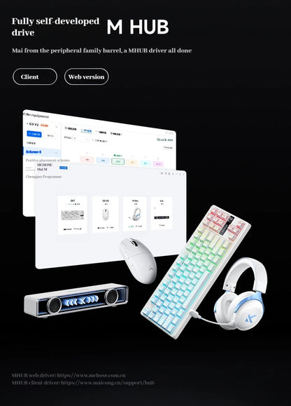 MCHOSE G3 V2 Pro bezdrátová herní myš Tri-Mode Bluetooth 800mAh dobíjecí lehká přizpůsobená ergonomická esports myš