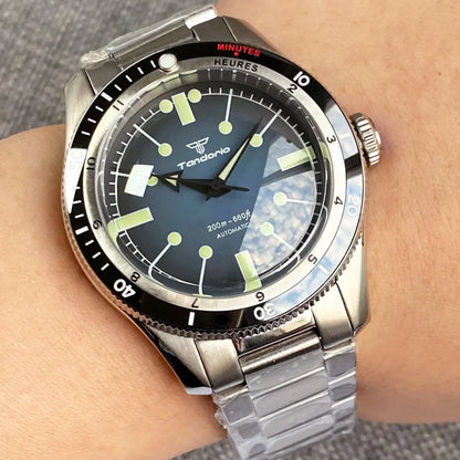 Pilot Watch 200M Water Resistant Mechanical Wristwatch NH35A PT5000 Miyota 8215 Domed Sapphire Glass 120 clicks Bezel Steel Band