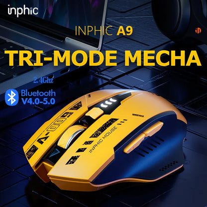 High Quality Inphic A9 200-2400dpi Blueto0th 5.0 Mouse Silent Charging Mechanical Feel Wireless Mouse for Tablet gaming mouse