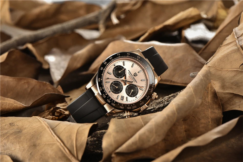PAGANI DESIGN V2 40MM Relógio masculino de quartzo com mostrador meteorito, safira, cronógrafo retro, impermeável para homem