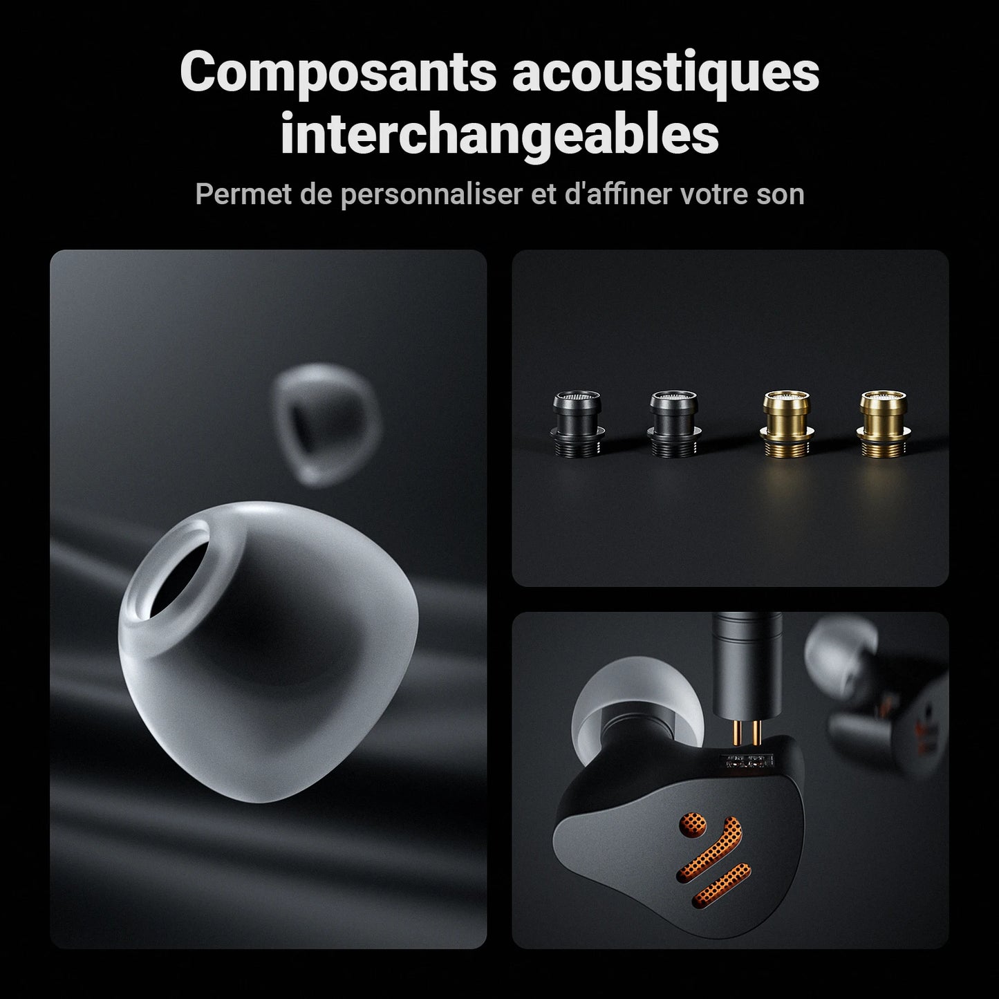 Fosi Audio IM4 HiFi Wired Earphones Open-Back Dynamic Driver IEM Headphones for Music Monitoring, Gaming & Professional Audio