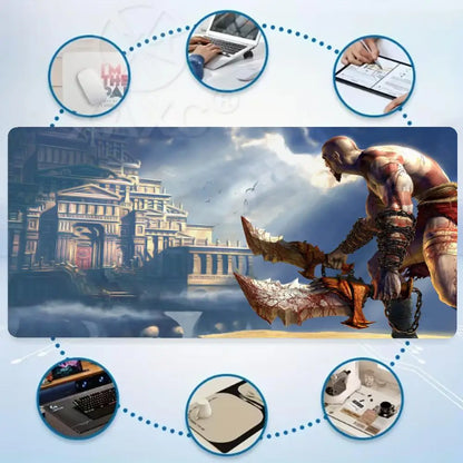 Mouse Pad God of War Xxl XAXCGaming Accessories Keyboard Computer Carpet Game Desk Mat Pc Large Gamer Cabinet Table Mats