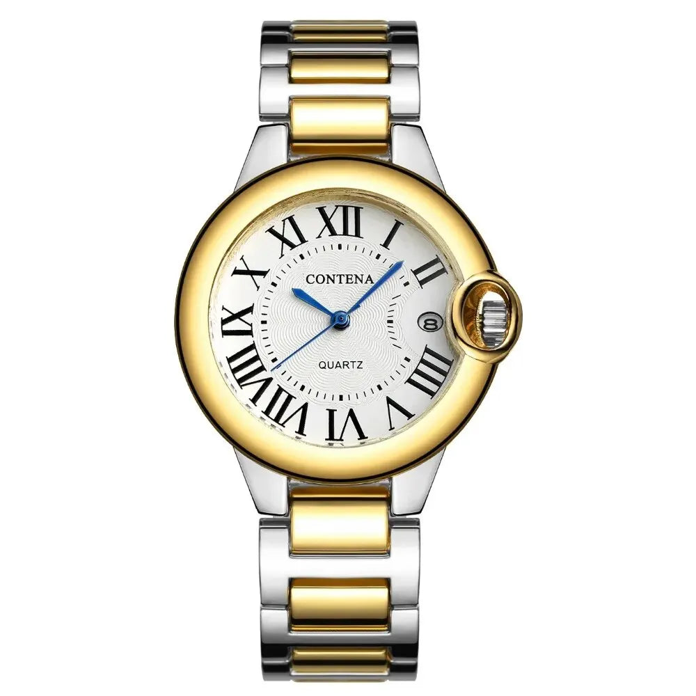 New Brand Luxury Stainless Steel Men and Women Luxury Atmosphere Quartz Watches Fashion Blue Balloon Women Date Watch Suit