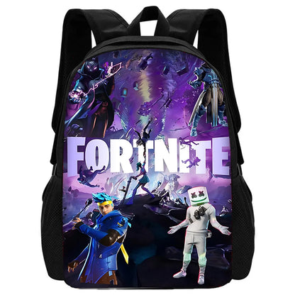Hot Game Child School Backpack with Lunch Bags ,Design-F-FortniteS Pencil Bags ,School Bags for Boys Girls Best Gift