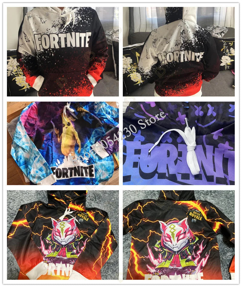 Φούτερ με κουκούλα Fortnite Fans 3D Battle Royale Print Cosplay Victory Printed για άνδρες, γυναίκες και παιδιά, streetwear φούτερ με κουκούλα