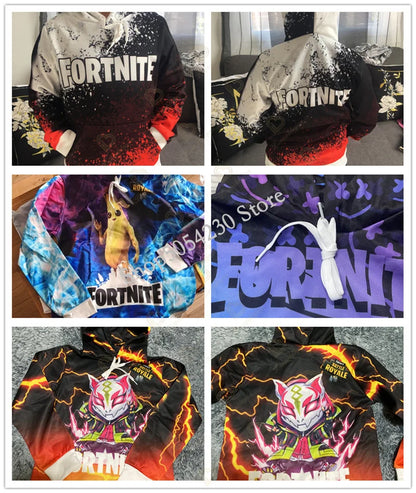 Φούτερ με κουκούλα Fortnite Fans 3D Battle Royale Print Cosplay Victory Printed για άνδρες, γυναίκες και παιδιά, streetwear φούτερ με κουκούλα