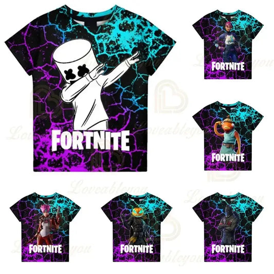 Fortnite majica za dječake, dječji gornji dio za ljeto, dječja odjeća, 3D zabavna grafika igre Battle Royale, T-shirt za malu djecu, gornji dio za djevojčice