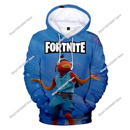Φούτερ Cosplay Fortnites με κουκούλα, 3D τύπωμα παιχνιδιού, unisex, casual παλτό, anime περιφερειακό kawaii μπουφάν, παιδικά ρούχα, δώρα