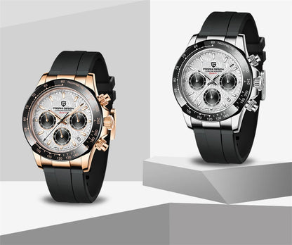 PAGANI DESIGN V2 40MM Relógio masculino de quartzo com mostrador meteorito, safira, cronógrafo retro, impermeável para homem