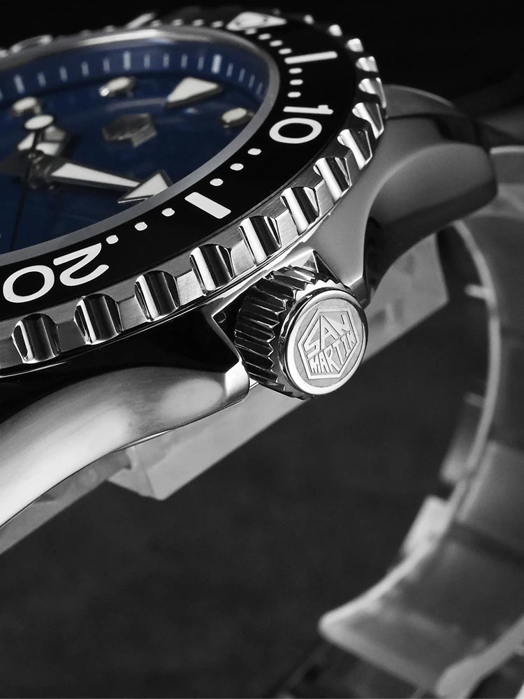 San Martin New 40-44mm Luxury Men's Diver Watch, Classic High Quality NH35 YN55 Automatic Mechanical, Sapphire, BGW-X1, 20Bar