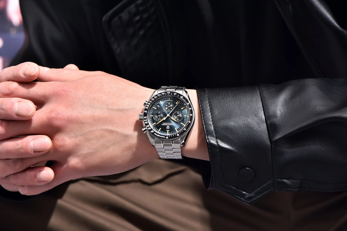 PAGANI DESIGN 2026 New Meteorite pattern dial Luxury Quartz Watch For Men Speed Sport Chronograph AR Sapphire crystal Wristwatch