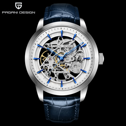 PAGANI DESIGN Business Man Watch Luxury Skeleton Hollow Leather Men's Wristwatch New Mechanical Male Clock Relogio Masculino