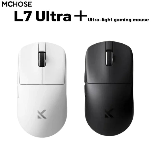 MCHOSE L7 Ultra+ vidutinė–didelė delninė žaidimų pelė, e. sportui, Paw3950, belaidė, trijų režimų, lengva, biuro, dvigubos pavaros kompiuterio pelė