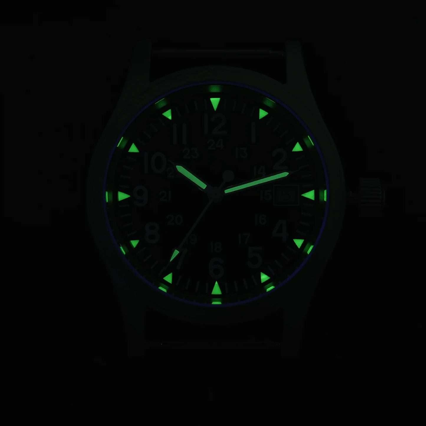Militado ML05 38mm Military Field Watch VH31 Sweep Quartz Movement Domed Sapphire Crystal Waterproof 100M Super Luminous Watches