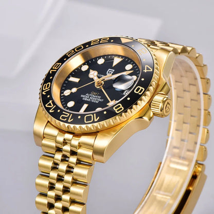 Montre automatique PAGANI DESIGN GMT 1662, montre-bracelet pour homme de 40 mm, étanche jusqu'à 100 m, montres-bracelets mécaniques pour homme Cloc
