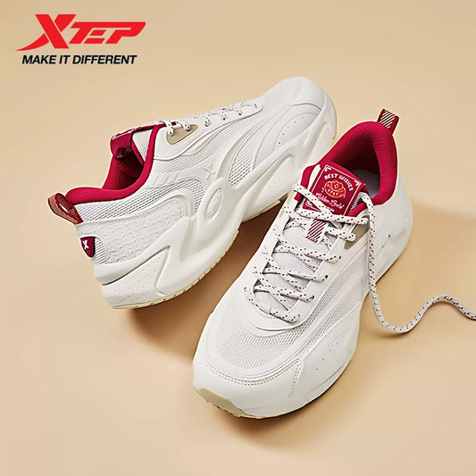 Xtep Shoes For Men Outdoor Shoes Rebound Soft Non-Slip Casual Shoes Chic Vintage Low Top Lace Up Street Sneakers 874119320005