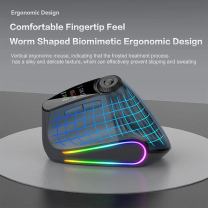 Backlit Wireless Ergonomic Mouse with Smart Flying Scroll, Function Adjustment Knob, Bluetooth & 2.4G Rechargeable Gaming Mouse