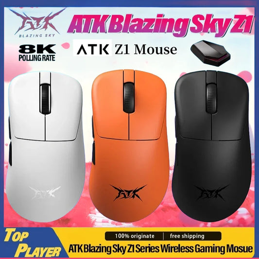 ATK Z1 Pro Max Ultra Ασύρματο Gaming Ποντίκι με Προσαρμοσμένα Πέλματα, PAW3950, Ultra Smart Speed Wireless, Ρυθμός Polling 8k, Χαμηλή Καθυστέρηση 0.39ms
