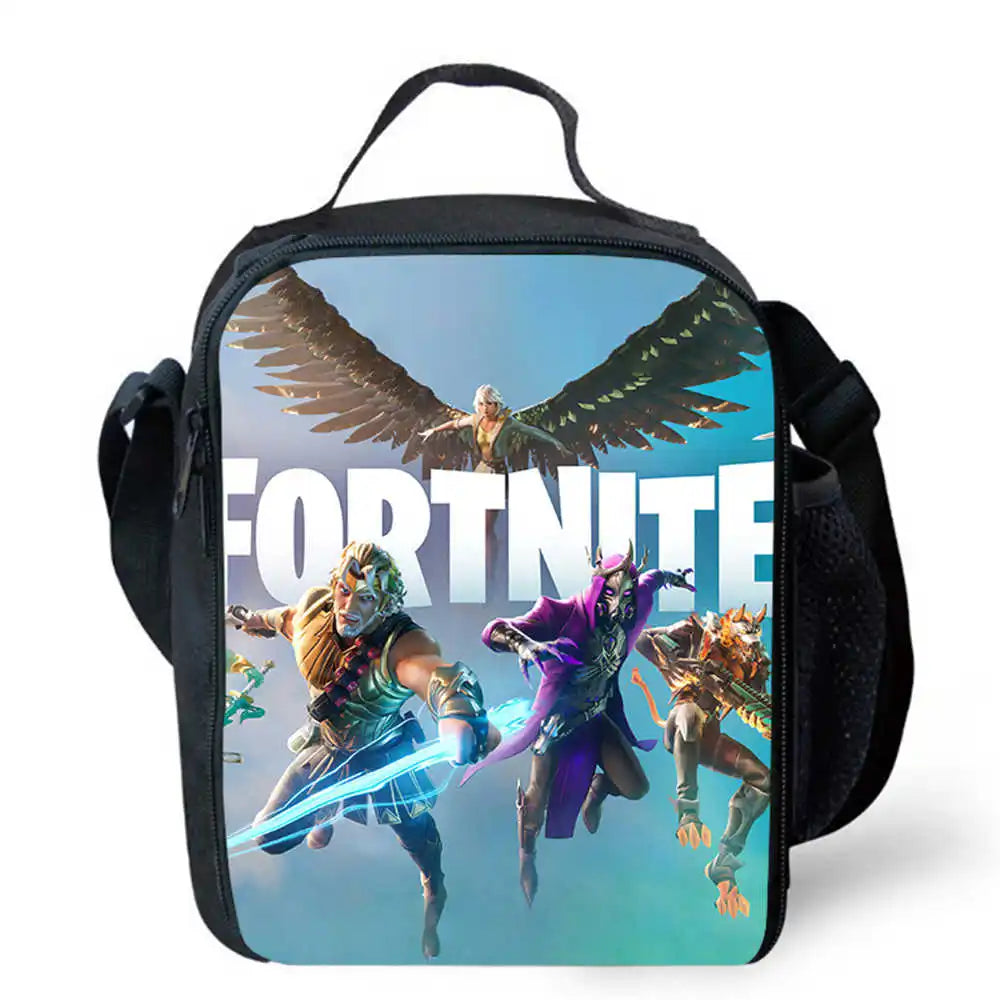 Lunchbags für Kinder, Cartoon-Fort-nite-Schul- und Picknicktaschen für Mädchen und Jungen, isolierte Kühltaschen für Kinder, tragbar und leicht