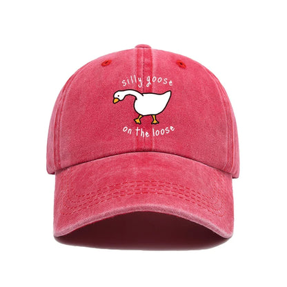 Big Goose Printed Baseball Hat for Men and Women, Small Fresh Soft Top Duck Tongue Hat, Sunshade Hat, Outdoor Sunscreen