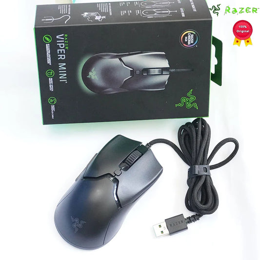 Razer NAUJŲJŲ METŲ DOVANA „Thunder Snake Viper Mini“ kompiuterio e. sporto laidinė žaidimų pelė nešiojamajam kompiuteriui su RGB apšvietimu, pelė mažai rankai